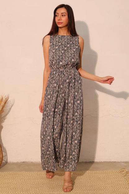 Night Meadow Sleeveless Bubble Jumpsuit - All Season Fashion