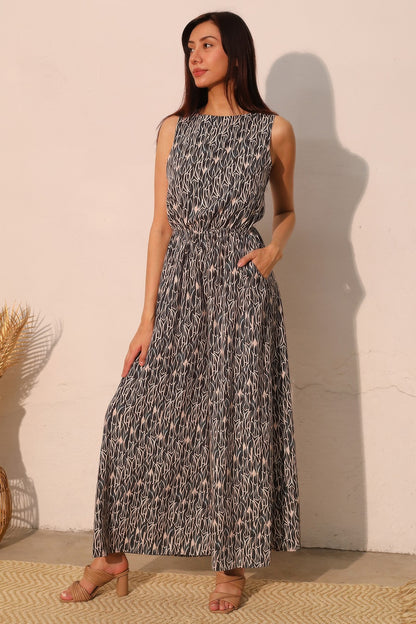 Night Meadow Sleeveless Bubble Jumpsuit - All Season Fashion