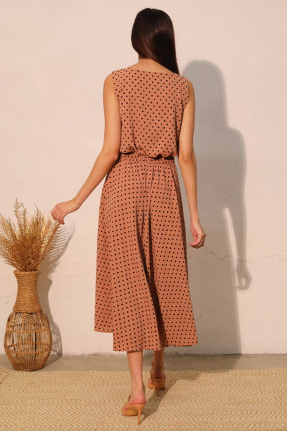 Flocked Polka Dot Bubble Crop Top - All Season Fashion