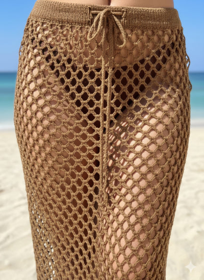 Crochet Knit Maxi Skirt - All Season Fashion