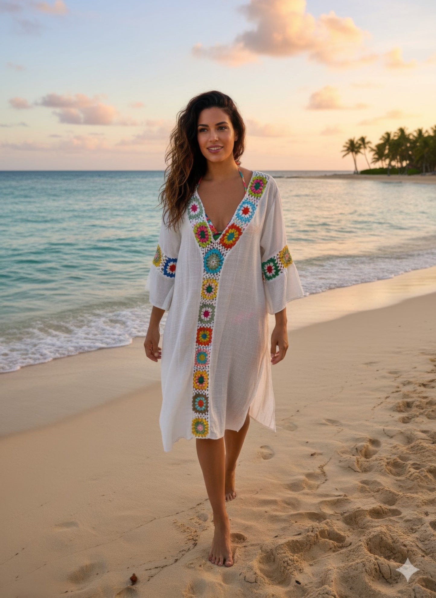 Linnen Crochet Maxi Dress - All Season Fashion