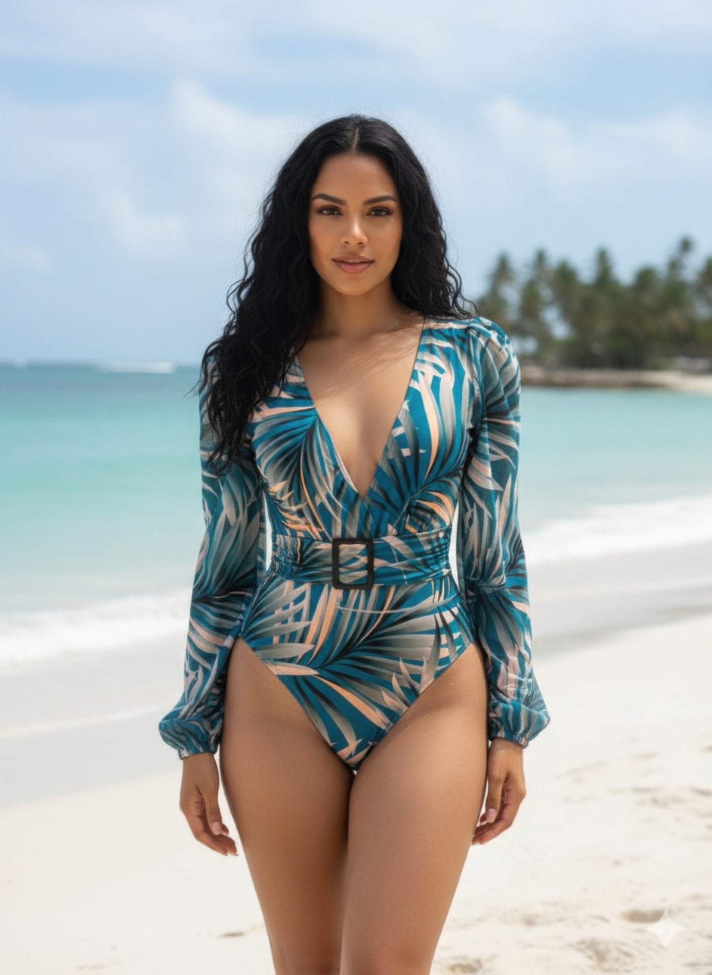 Flora Tropical Long Sleeve Swimsuit - All Season Fashion