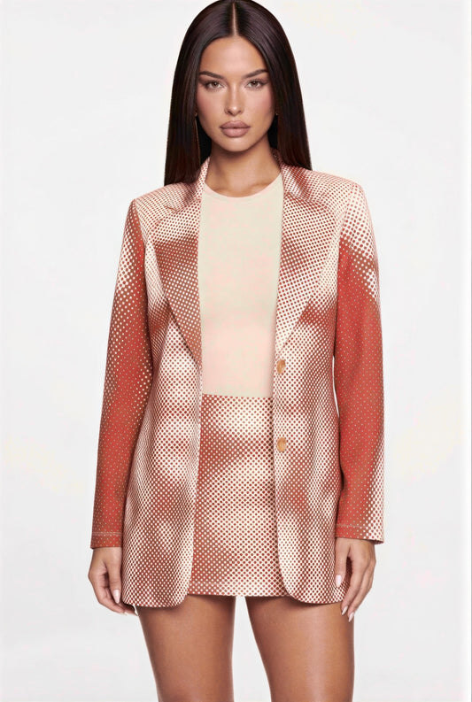Notched Collar Mini Dress Blazer - All Season Fashion