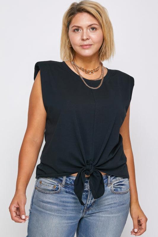 Padded Shoulder Top - All Season Fashion