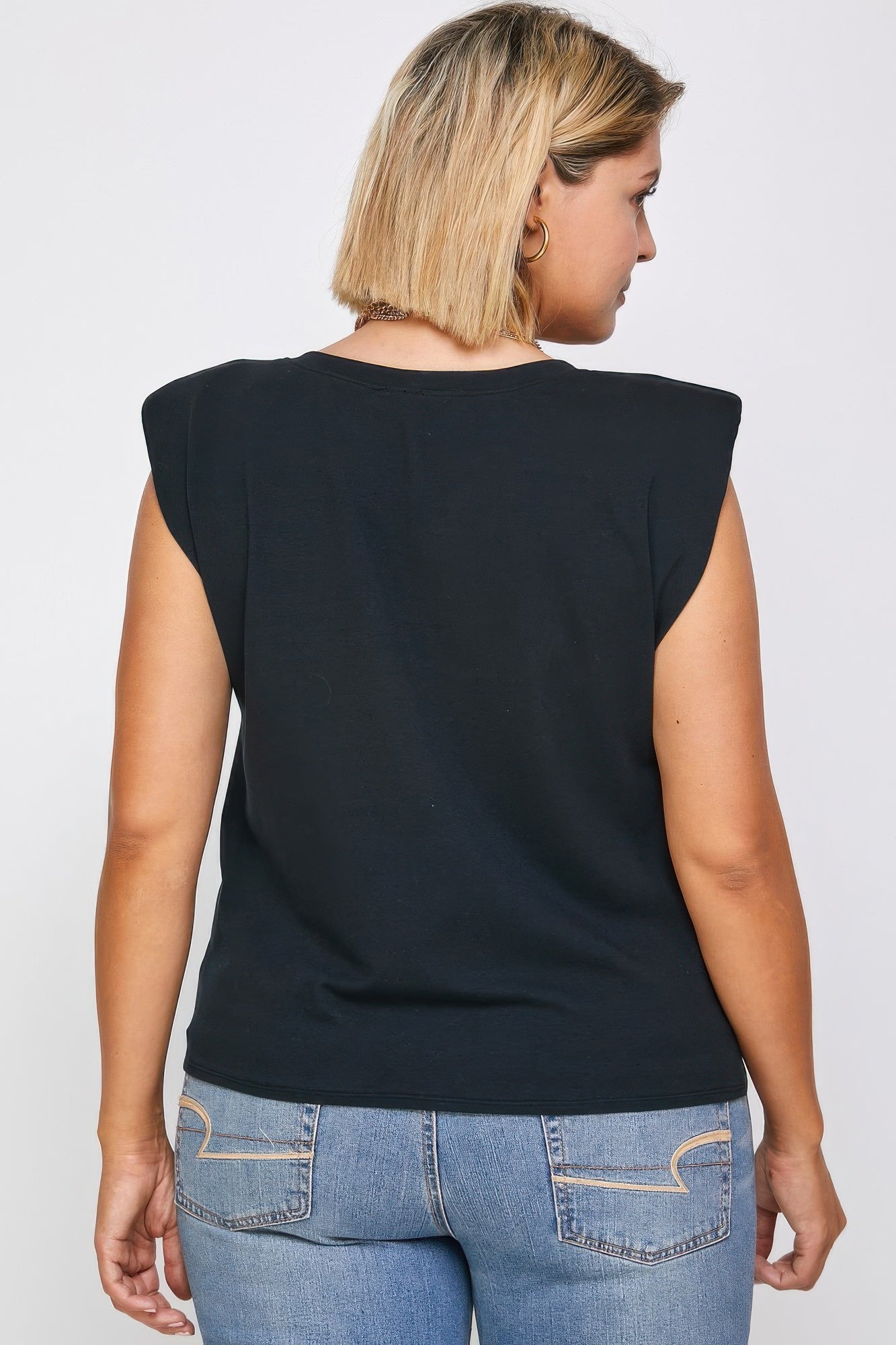 Padded Shoulder Top - All Season Fashion
