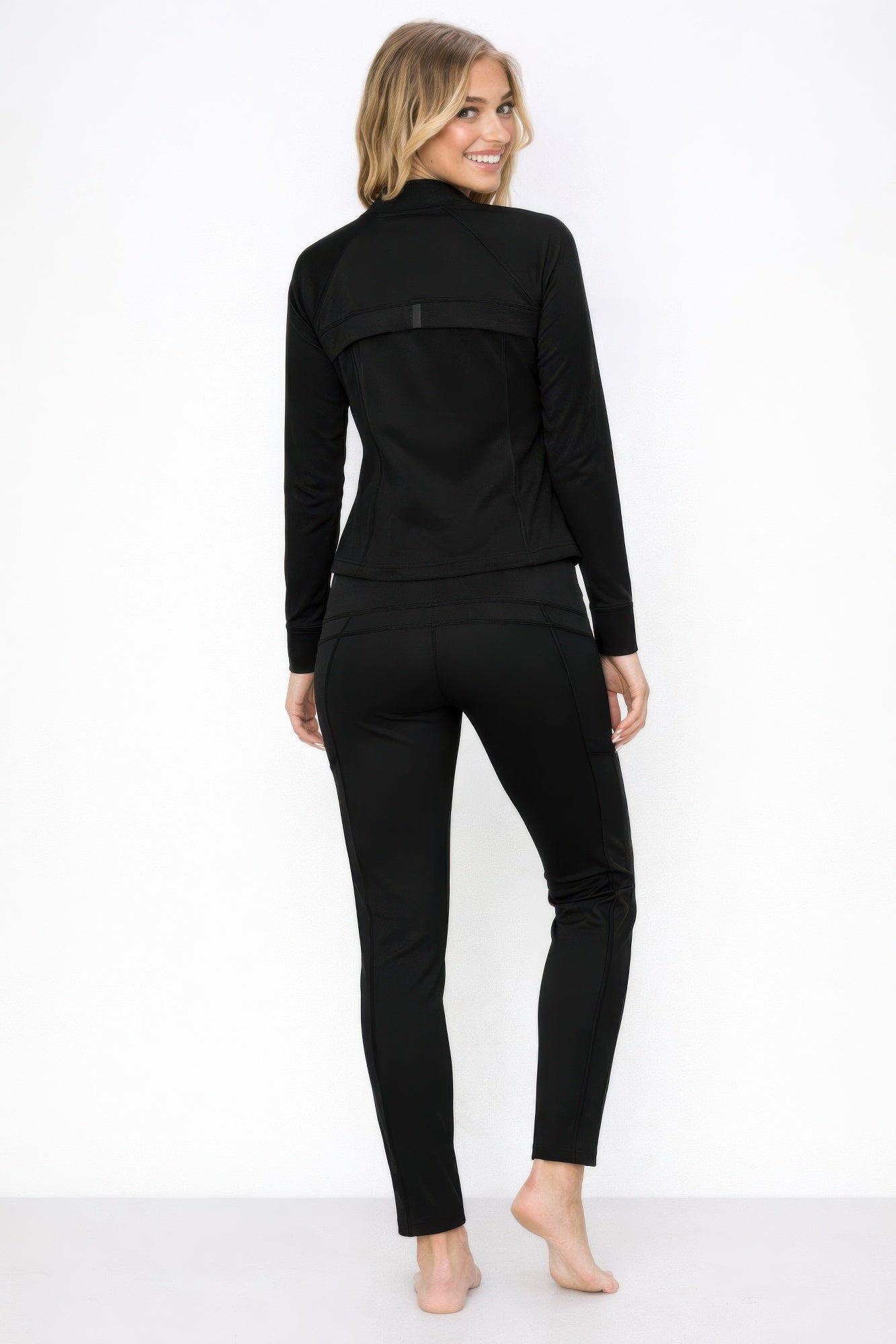 Athletic Workout Lounge Zip Up Jacket And Pant Set - All Season Fashion