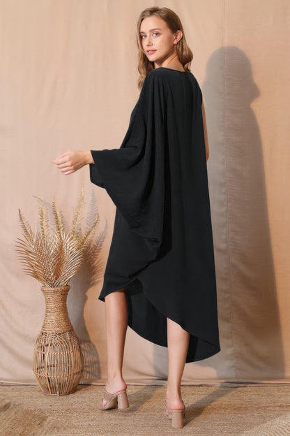 Matte Crepe One Sleeve Dress - All Season Fashion