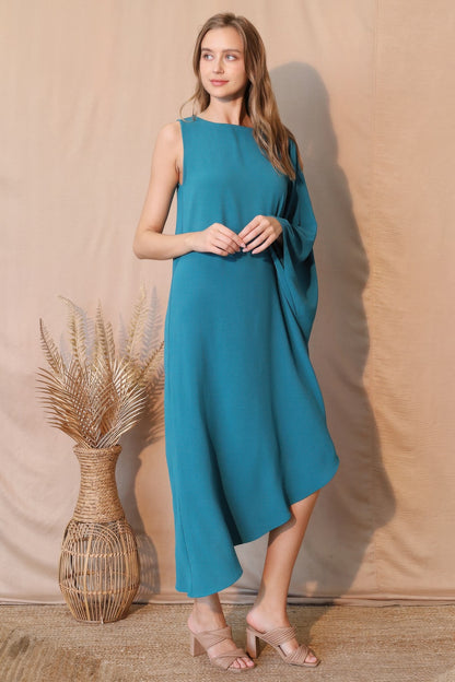 Matte Crepe One Sleeve Dress - All Season Fashion