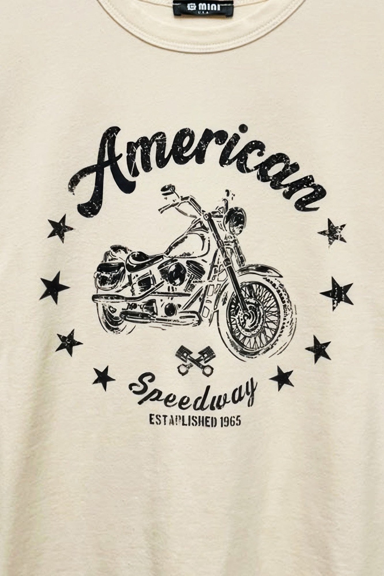American Motorcycle Cotton Boxy Top - All Season Fashion