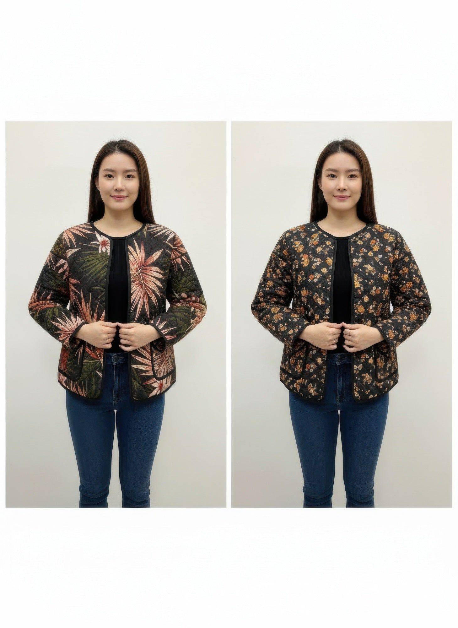 Onque Casual Printed Reversible Jacket - All Season Fashion