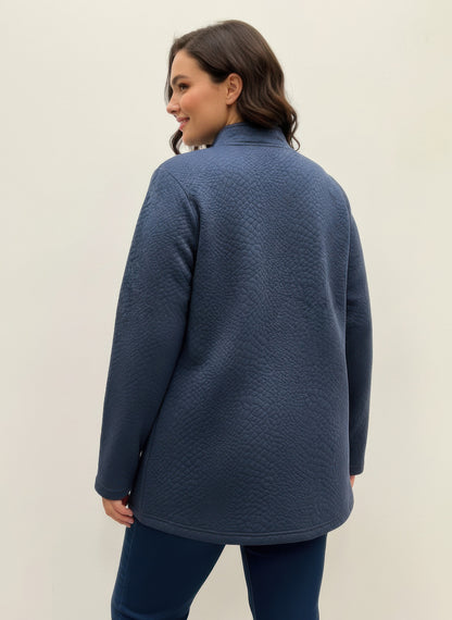 Onque Casual Plus Size Textured Jacket - All Season Fashion