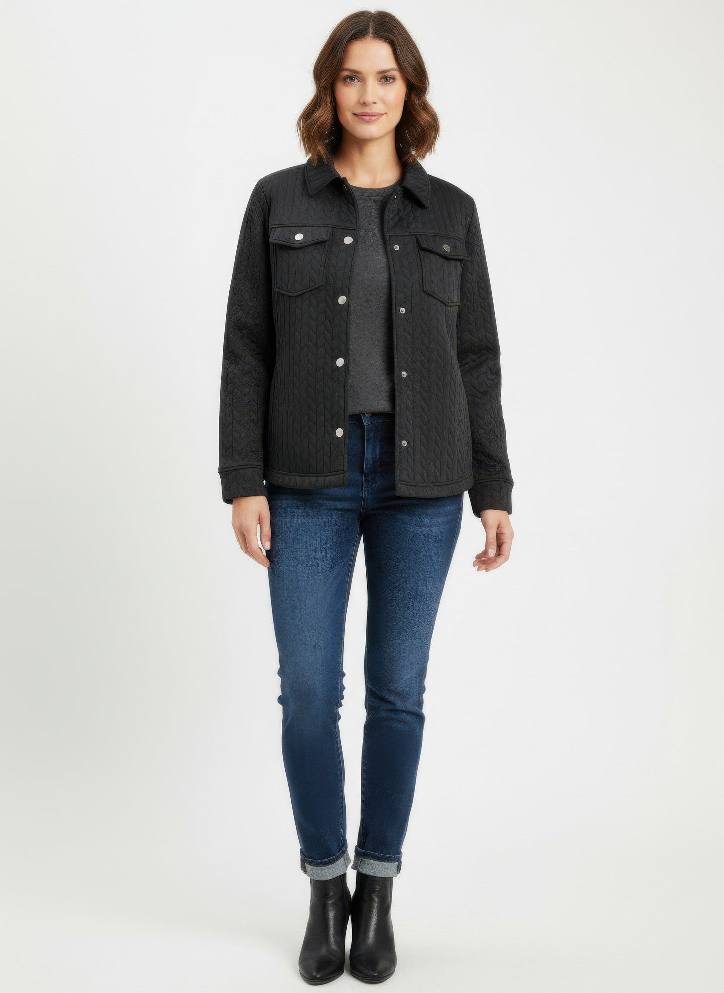 Onque Casual Textured Jacket - All Season Fashion