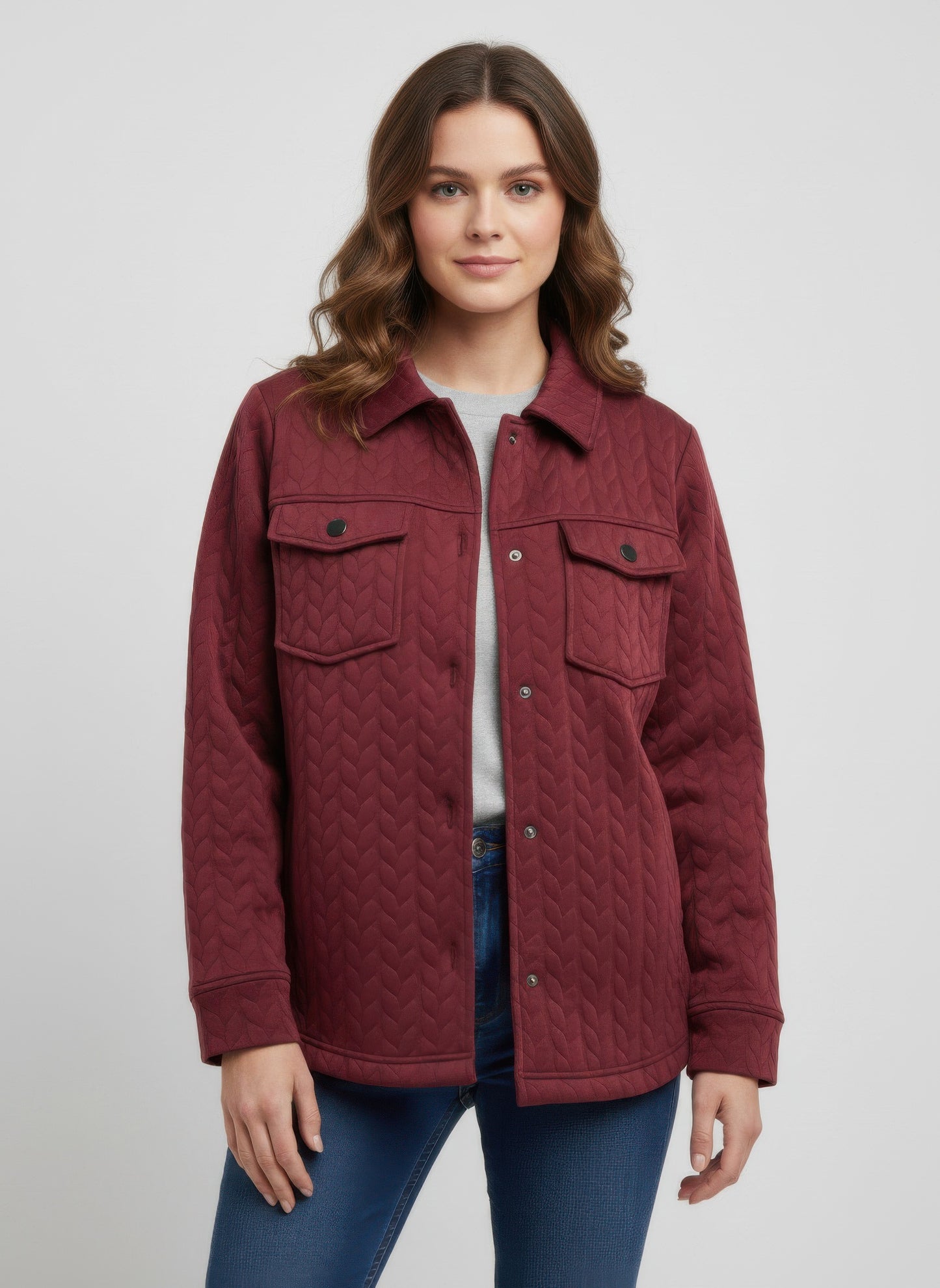Onque Casual Textured Jacket - All Season Fashion