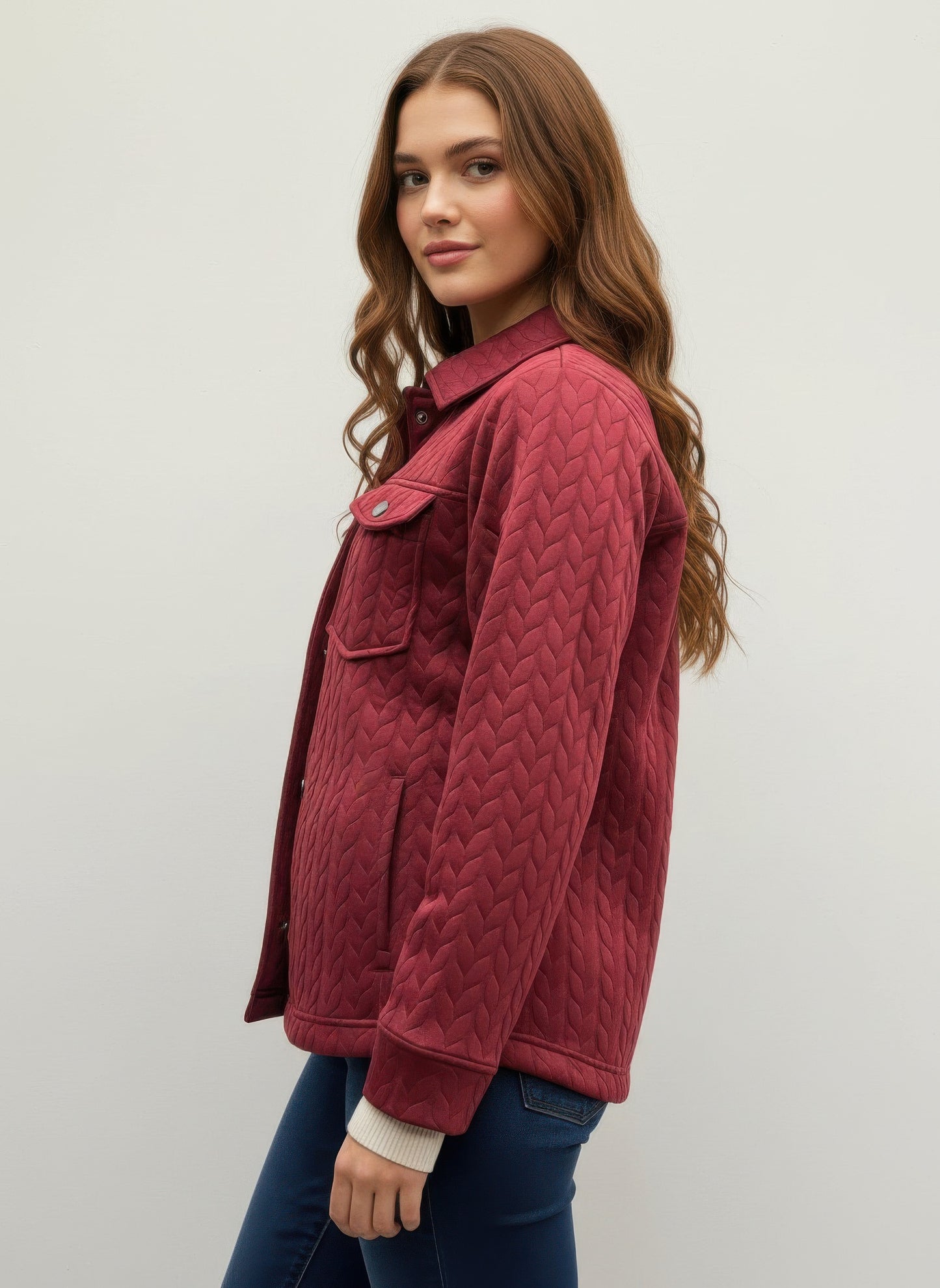 Onque Casual Textured Jacket - All Season Fashion