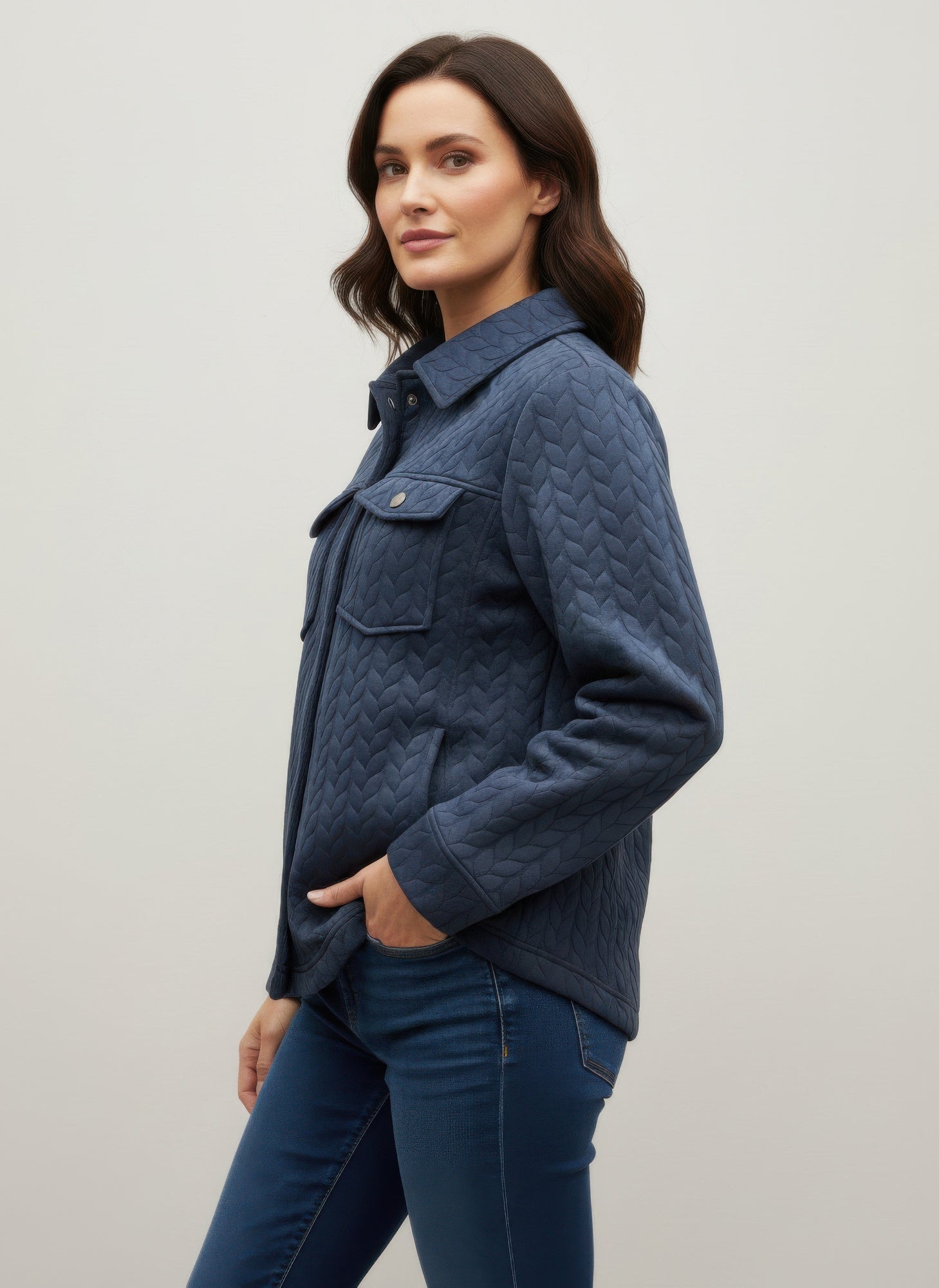 Onque Casual Textured Jacket - All Season Fashion