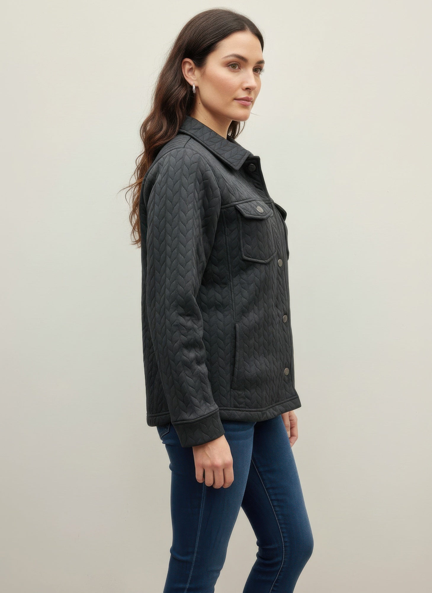 Onque Casual Textured Jacket - All Season Fashion