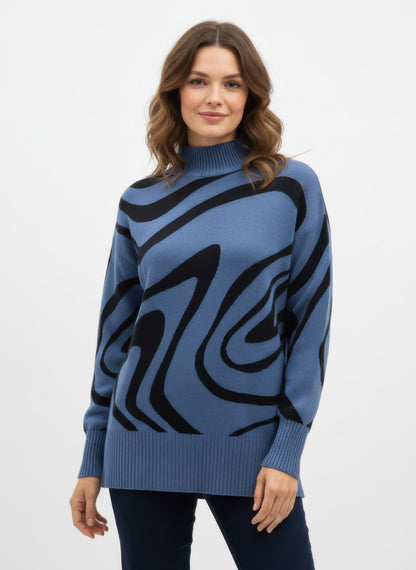 Ninety Printed Sweater - All Season Fashion