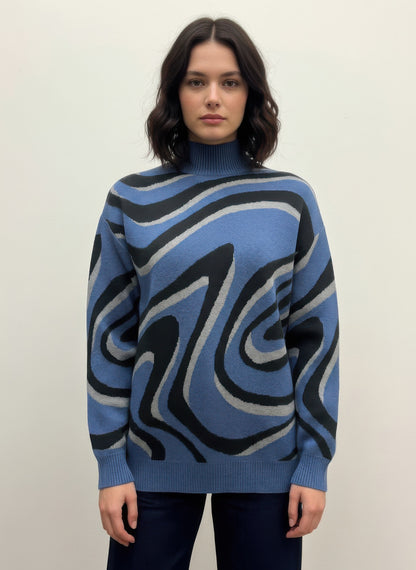 Ninety Printed Sweater - All Season Fashion