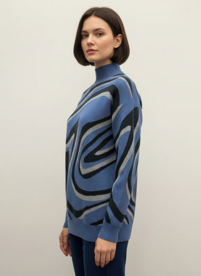 Ninety Printed Sweater - All Season Fashion