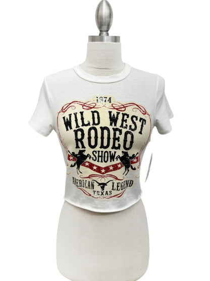 Wild West Rodeo Graphic Crop Tee - All Season Fashion