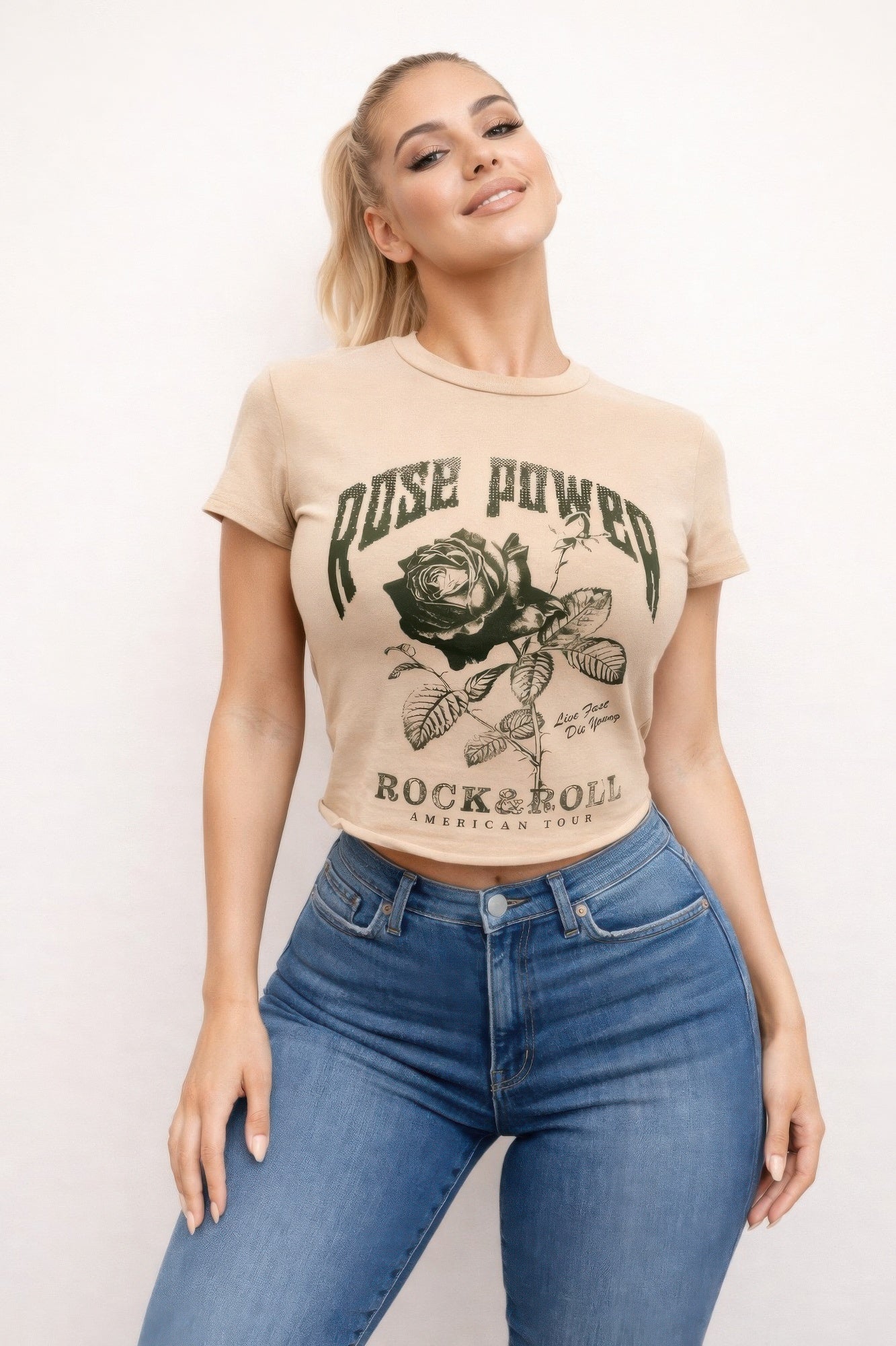 Rose Power Graphic Tee - All Season Fashion