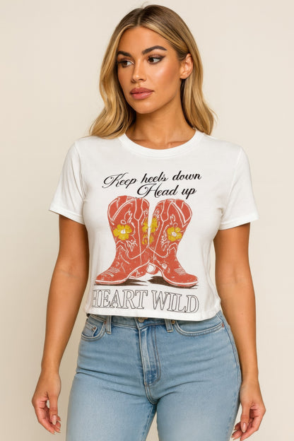 Wild Heart Cowgirl Graphic Tee - All Season Fashion