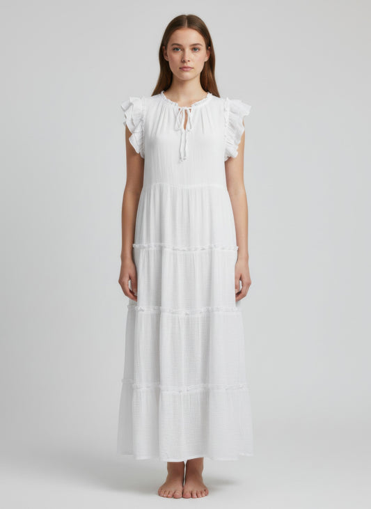 Mlle Gabrielle Solid Cap Sleeve Dress - All Season Fashion