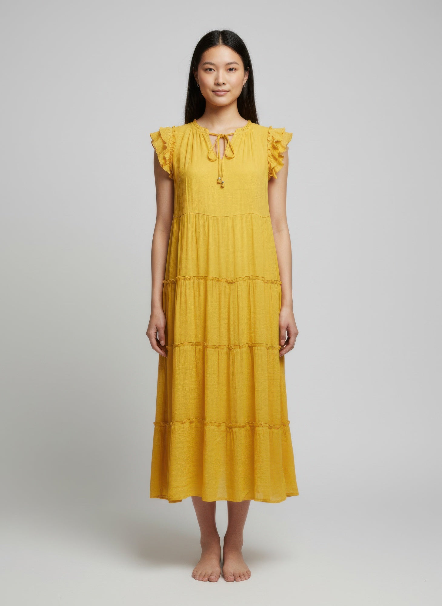 Mlle Gabrielle Solid Cap Sleeve Dress - All Season Fashion
