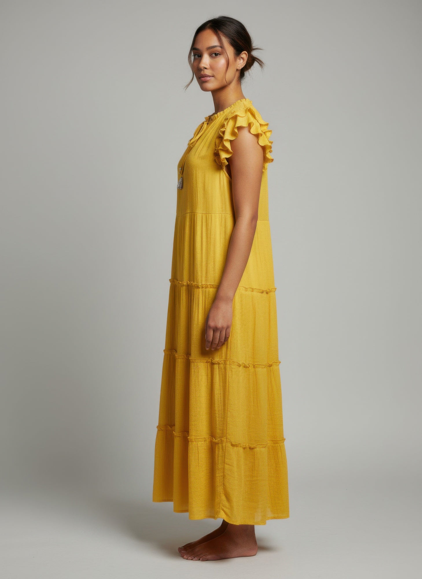 Mlle Gabrielle Solid Cap Sleeve Dress - All Season Fashion