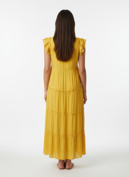 Mlle Gabrielle Solid Cap Sleeve Dress - All Season Fashion