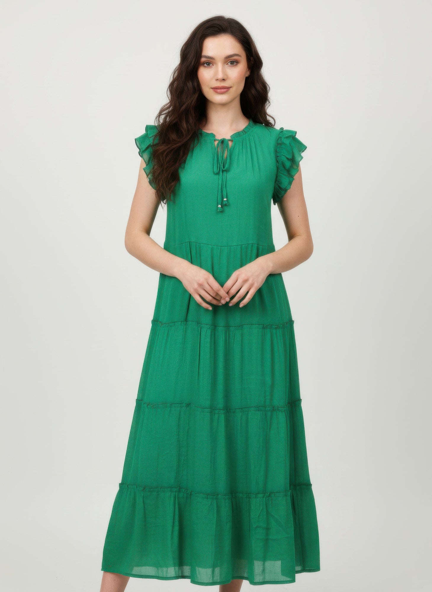 Mlle Gabrielle Solid Cap Sleeve Dress - All Season Fashion