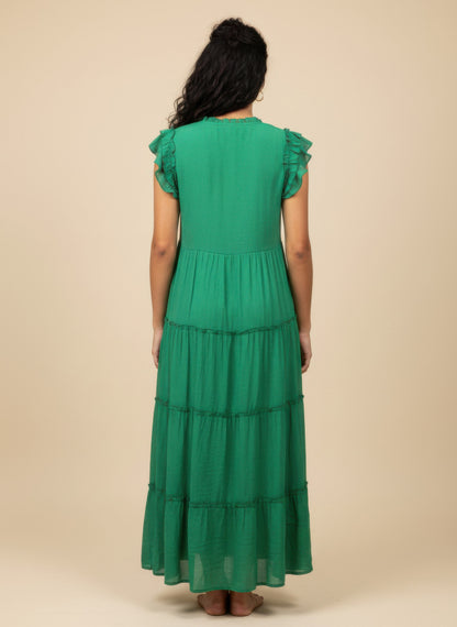 Mlle Gabrielle Solid Cap Sleeve Dress - All Season Fashion