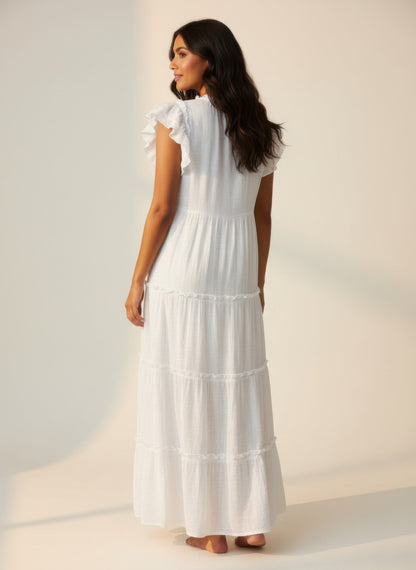Mlle Gabrielle Solid Cap Sleeve Dress - All Season Fashion
