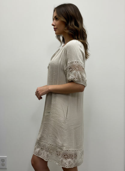 Mlle Gabrielle Solid Short Sleeve Dress - All Season Fashion