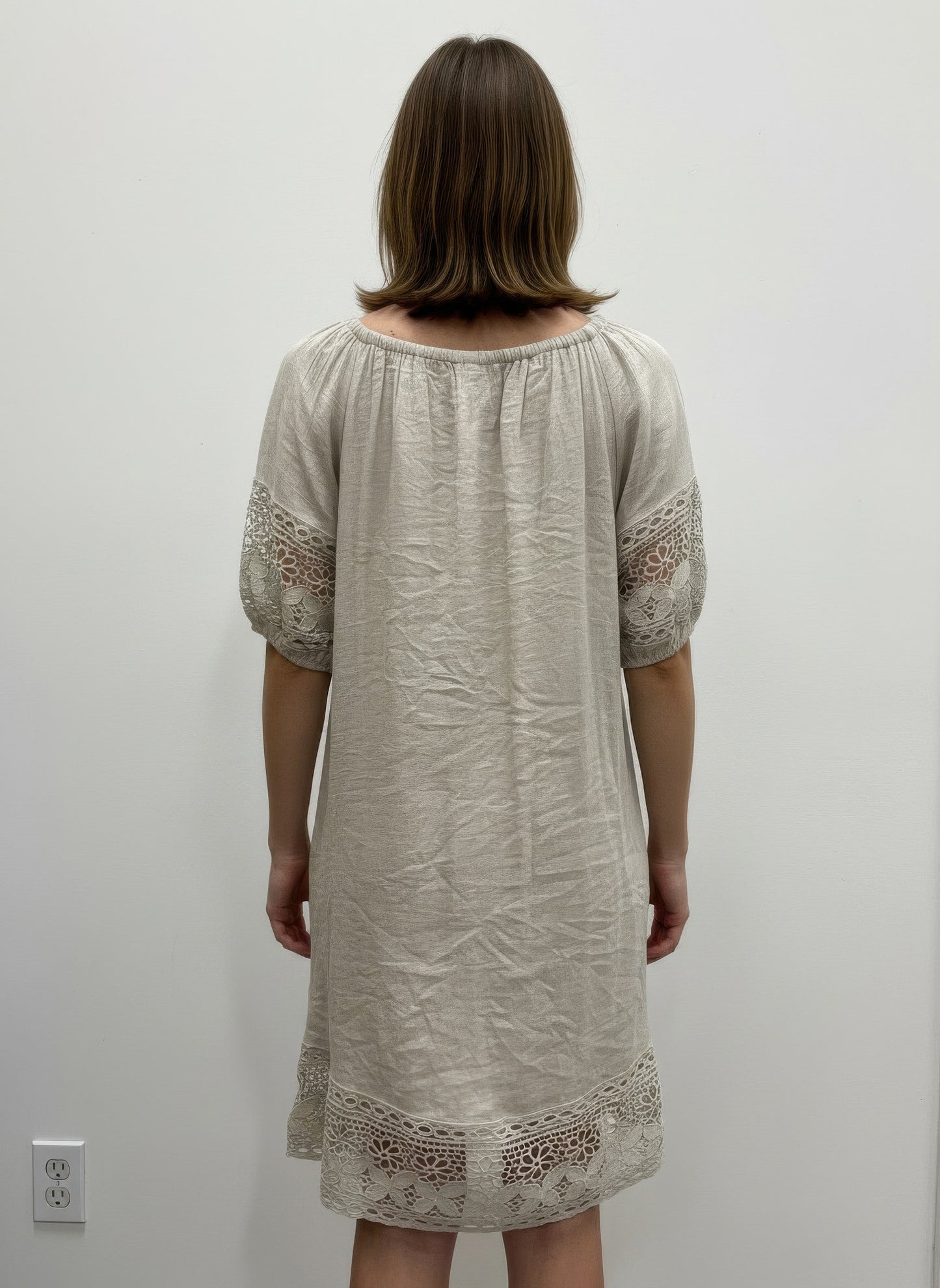 Mlle Gabrielle Solid Short Sleeve Dress - All Season Fashion
