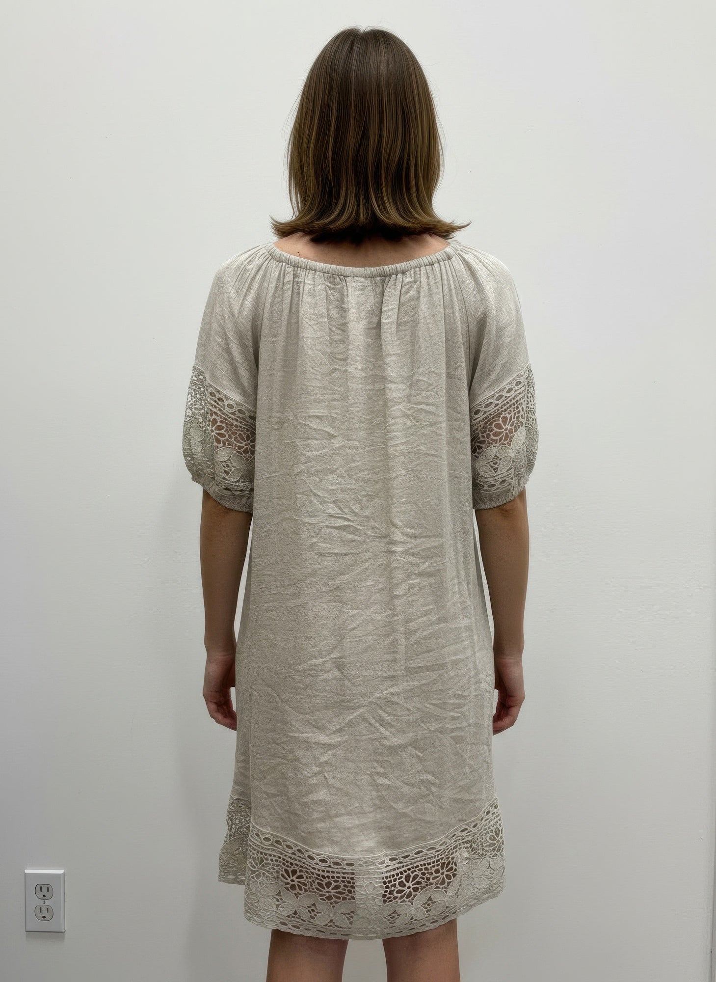 Mlle Gabrielle Solid Short Sleeve Dress - All Season Fashion
