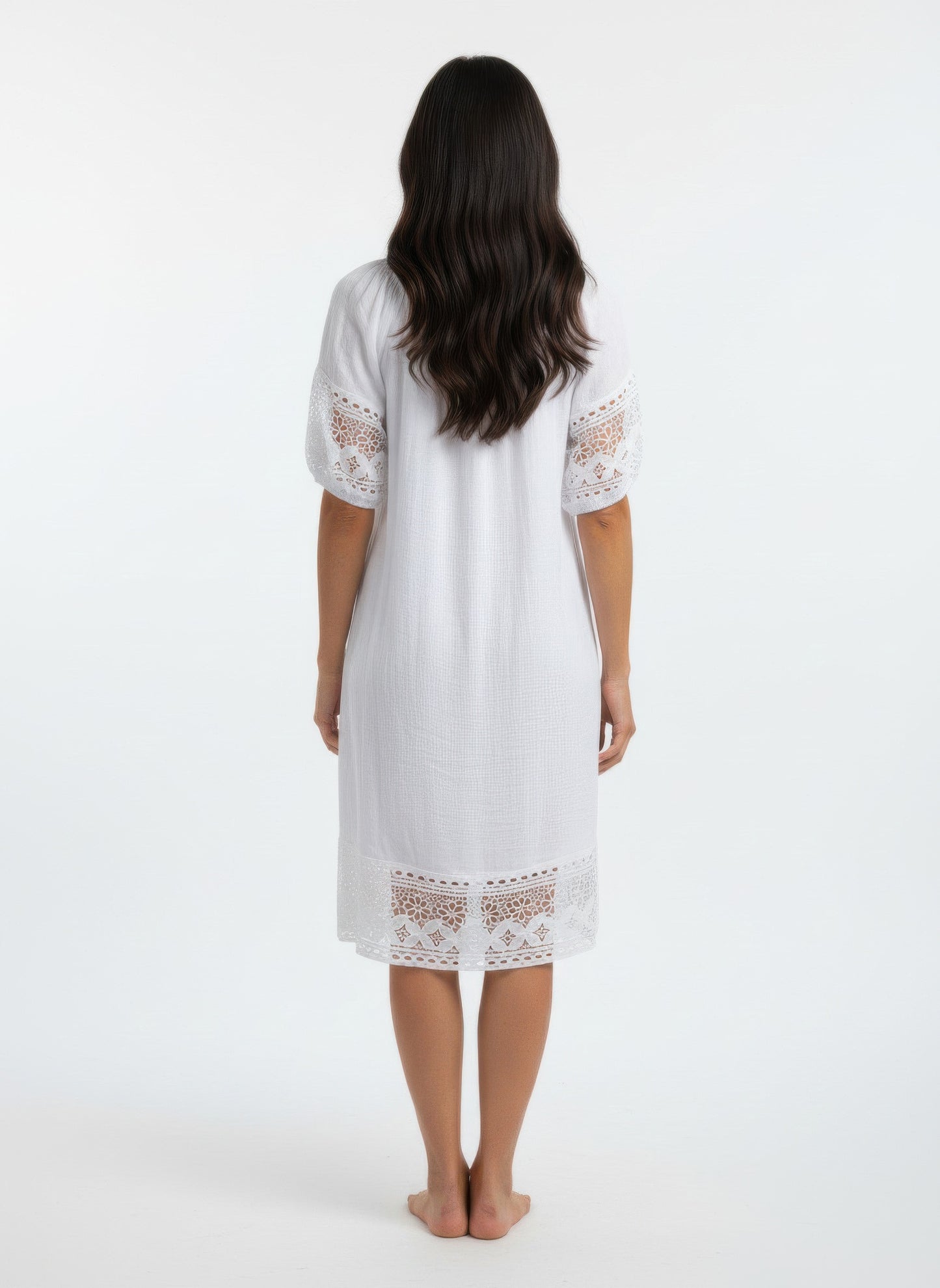 Mlle Gabrielle Solid Short Sleeve Dress - All Season Fashion