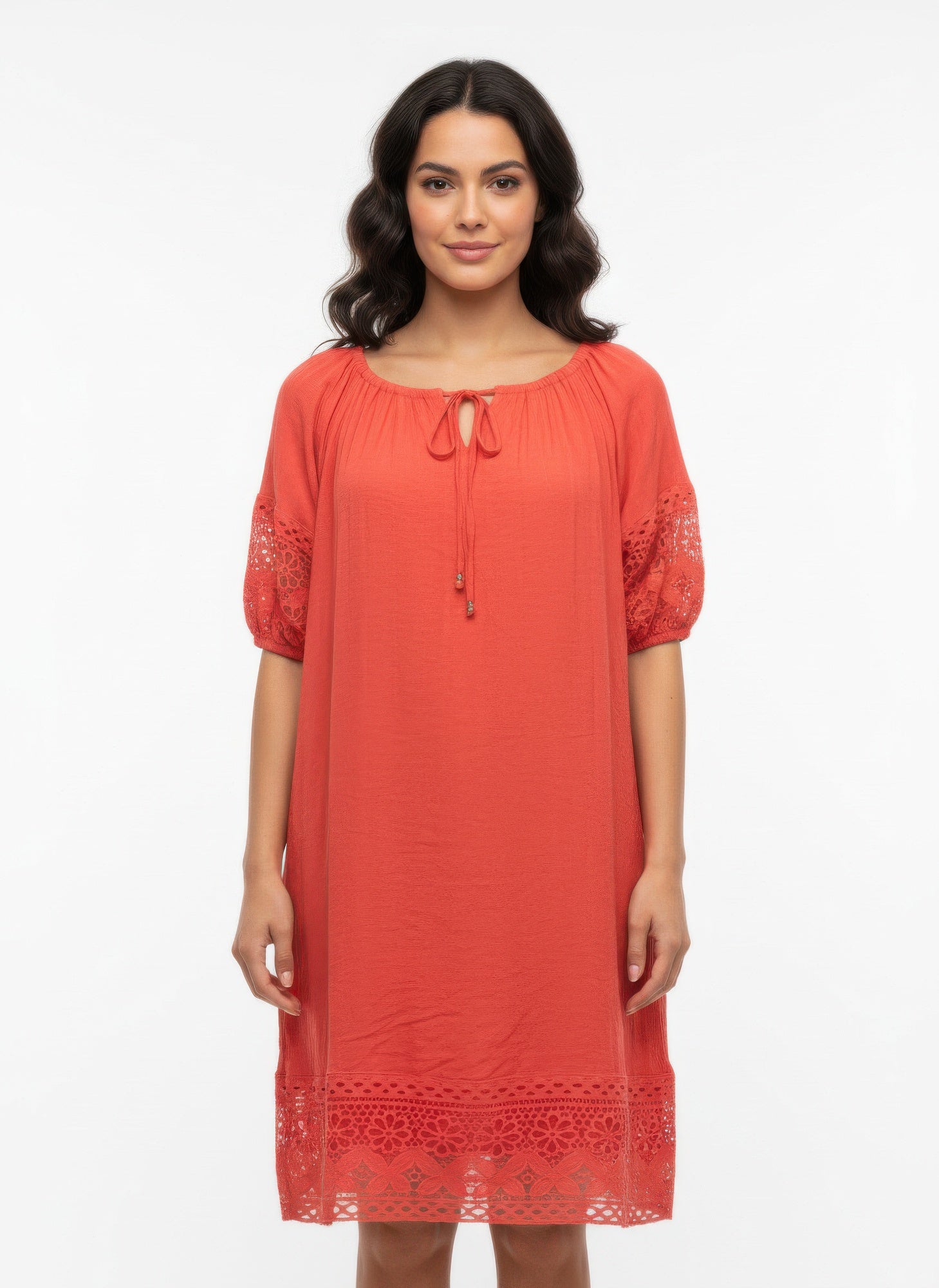 Mlle Gabrielle Solid Short Sleeve Dress - All Season Fashion