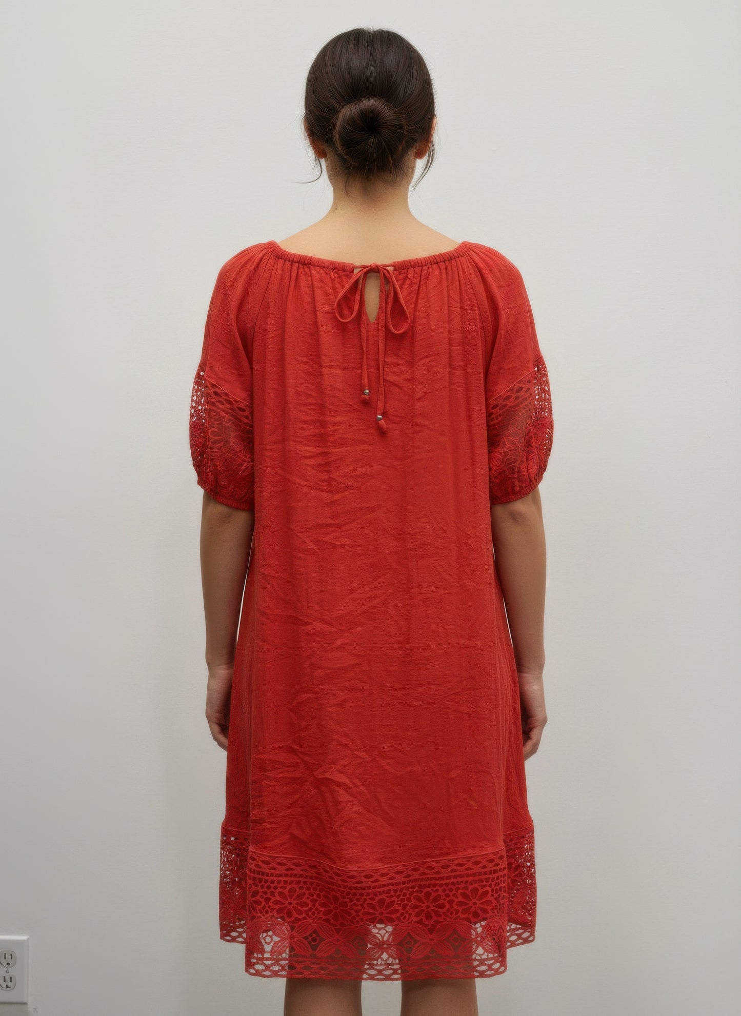Mlle Gabrielle Solid Short Sleeve Dress - All Season Fashion