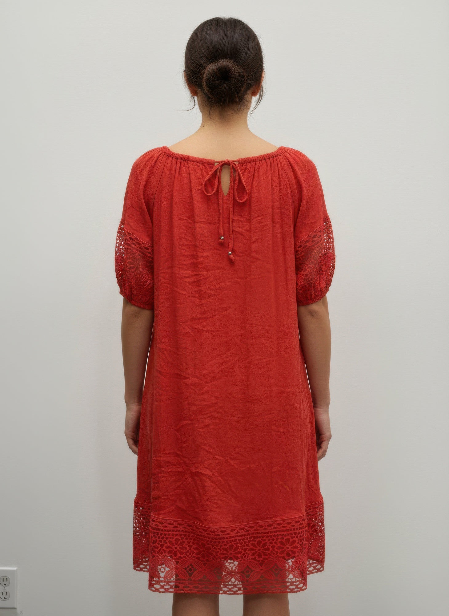 Mlle Gabrielle Solid Short Sleeve Dress - All Season Fashion