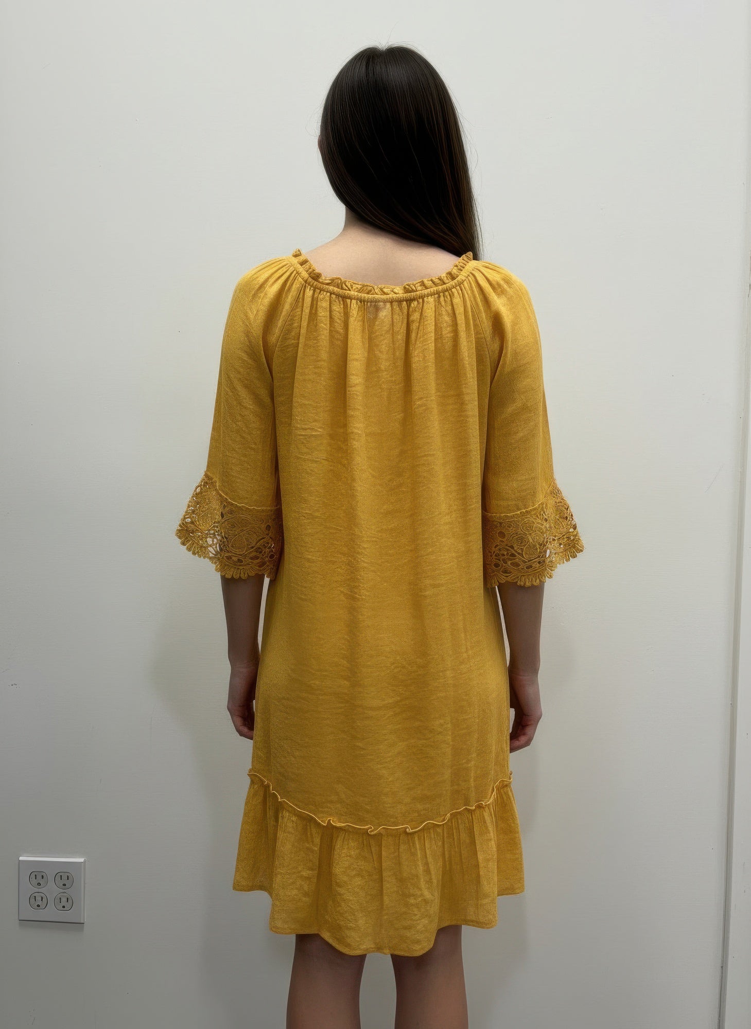 Mlle Gabrielle Solid Elbow Sleeve Dress - All Season Fashion