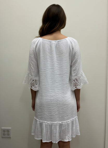 Mlle Gabrielle Solid Elbow Sleeve Dress - All Season Fashion