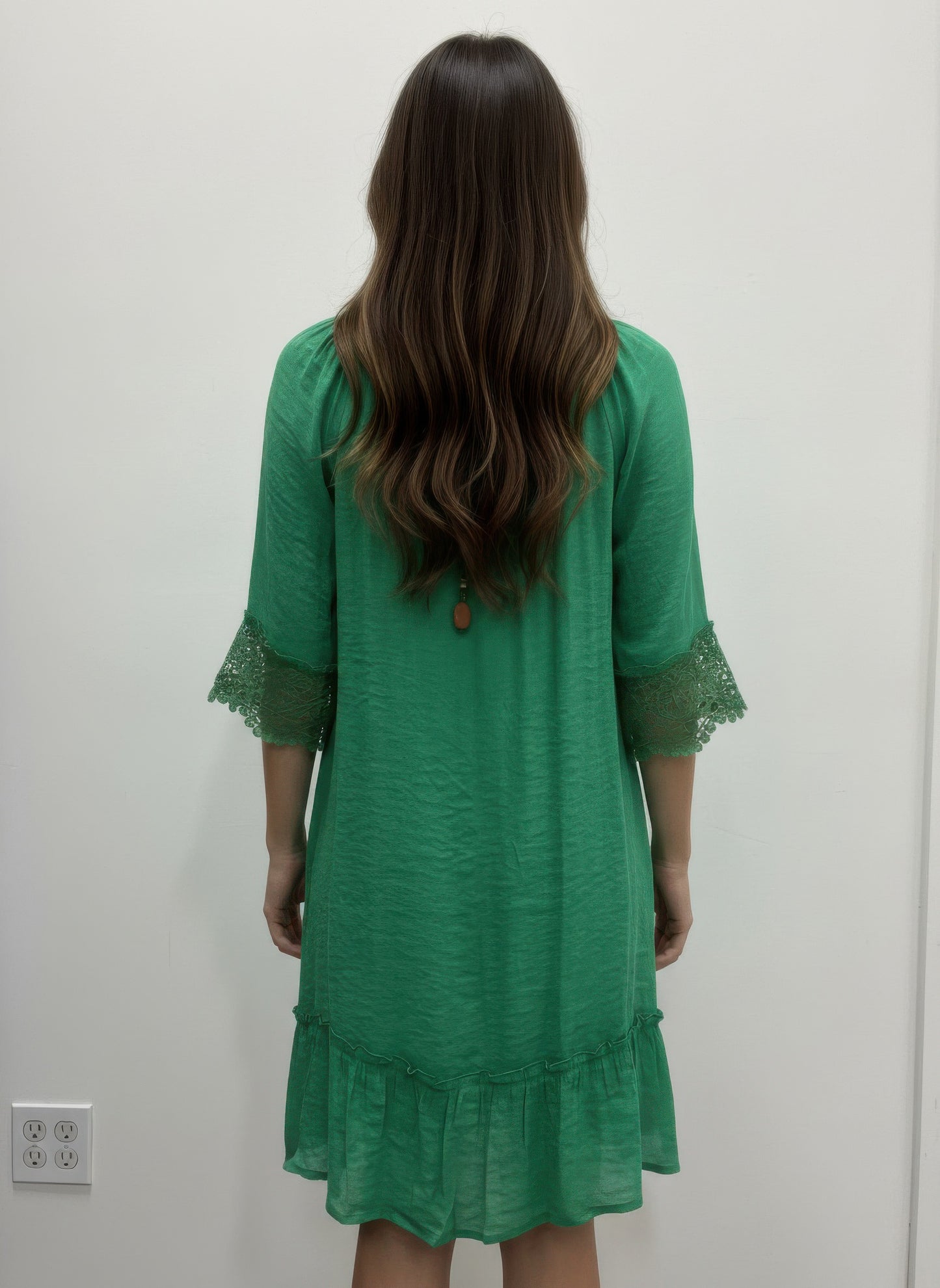 Mlle Gabrielle Solid Elbow Sleeve Dress - All Season Fashion