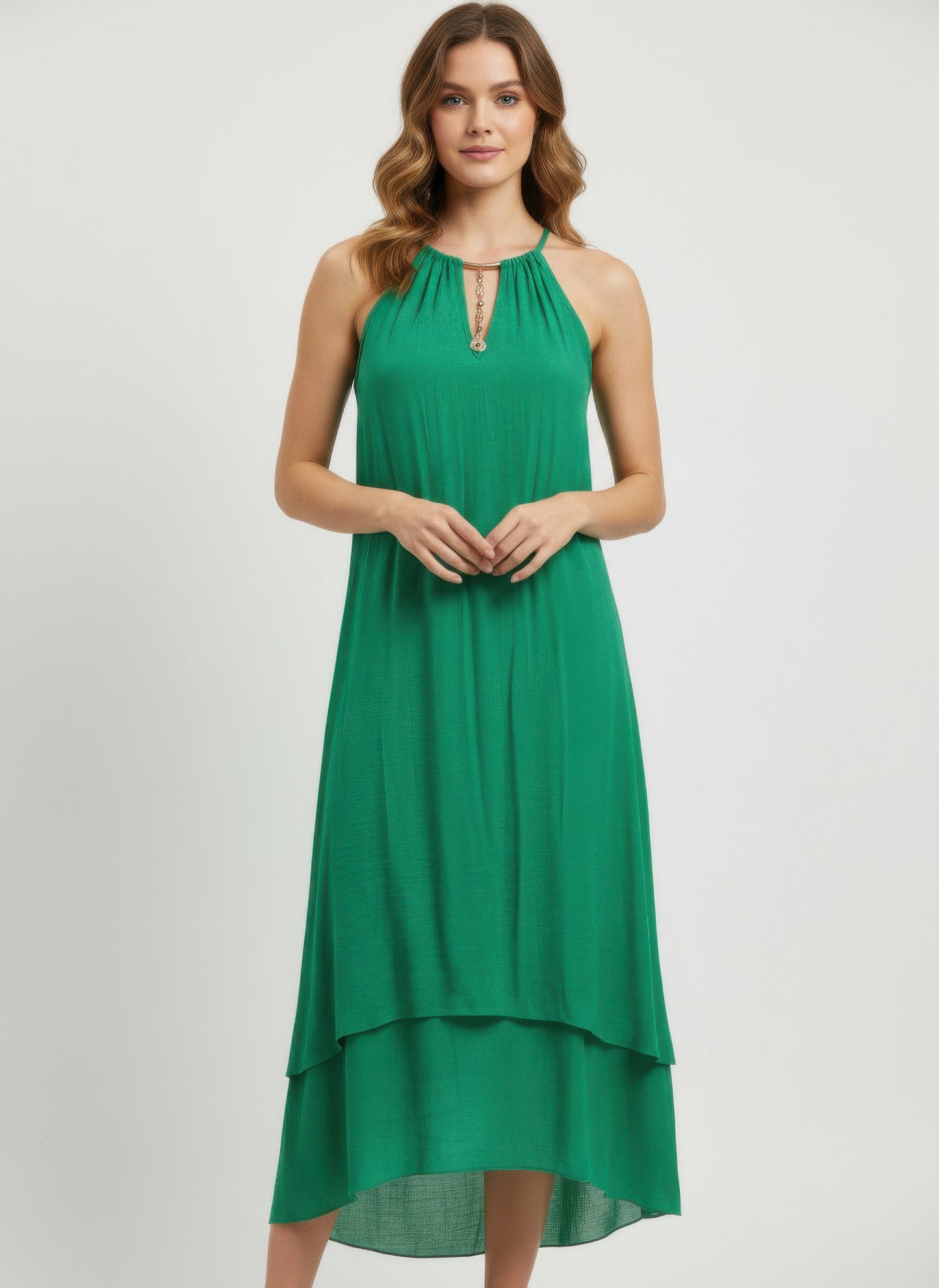 Mlle Gabrielle Solid Sleeveless Dress - All Season Fashion