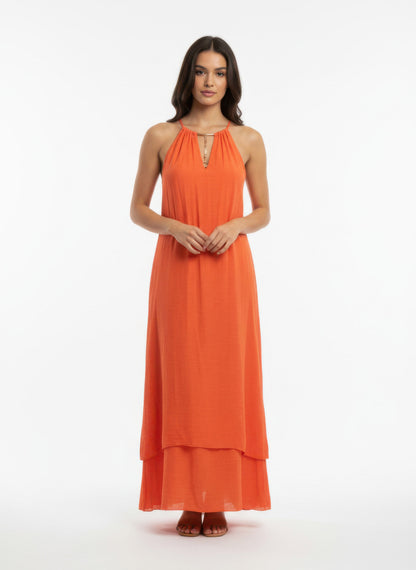 Mlle Gabrielle Solid Sleeveless Dress - All Season Fashion