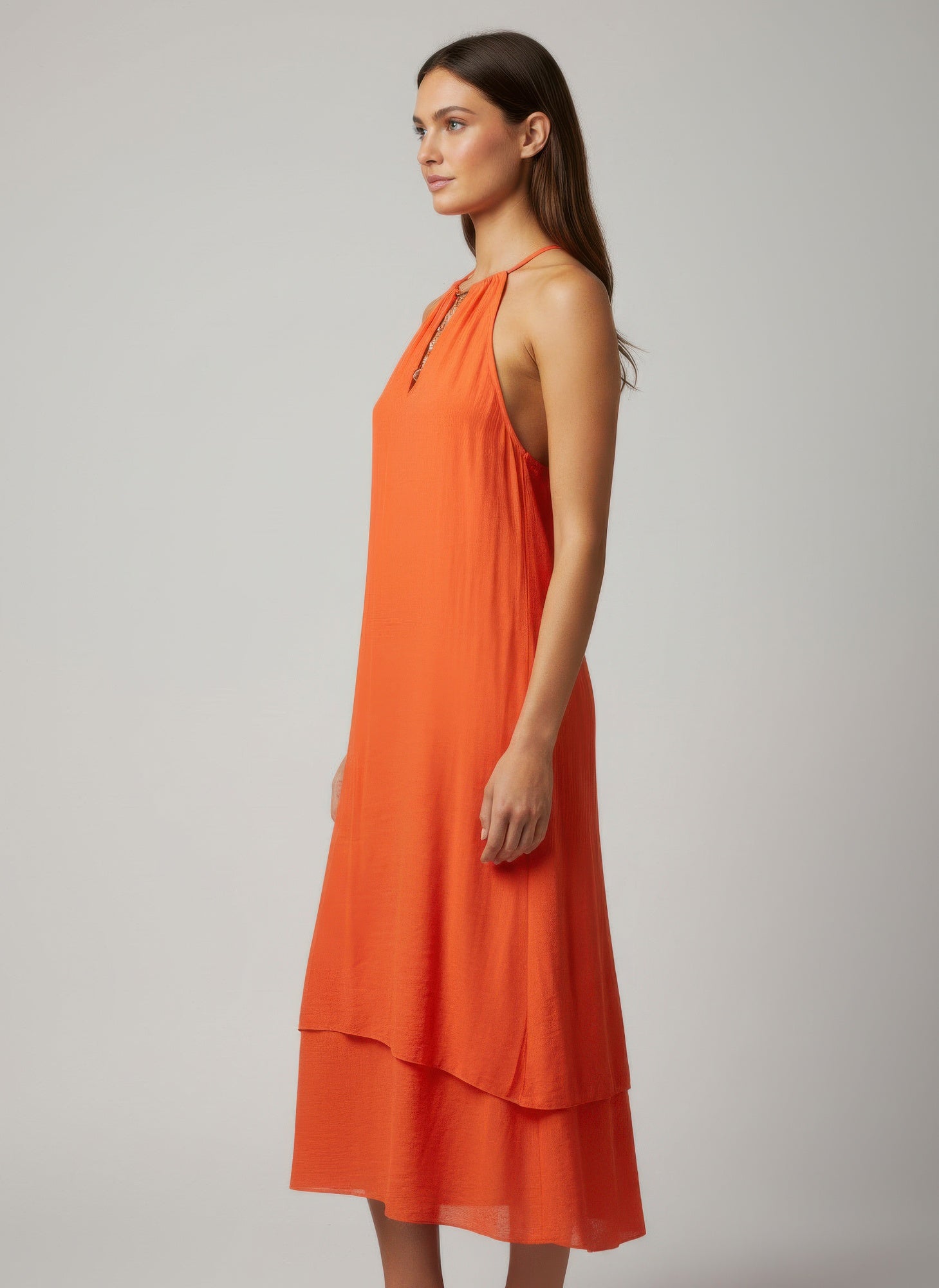 Mlle Gabrielle Solid Sleeveless Dress - All Season Fashion