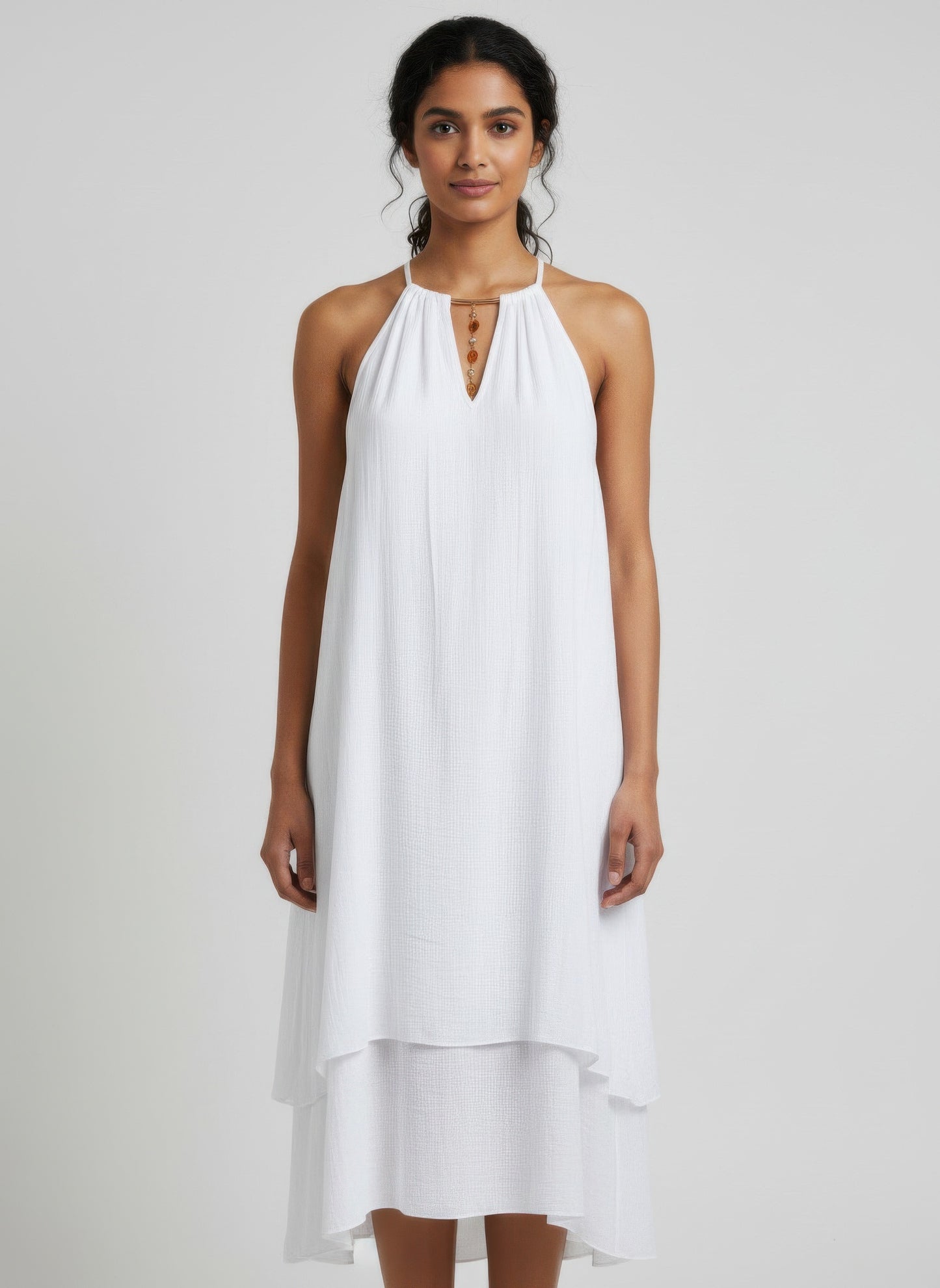 Mlle Gabrielle Solid Sleeveless Dress - All Season Fashion
