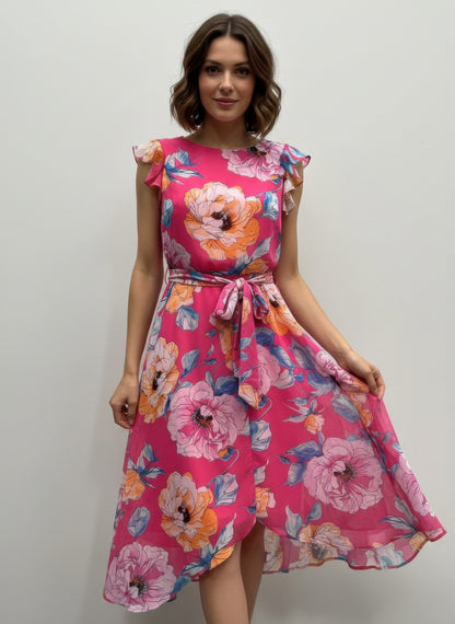 Shelby & Palmer Floral Ruffled Sleeve - All Season Fashion