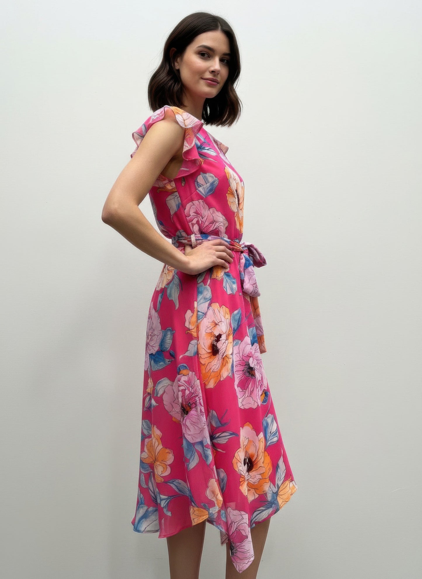 Shelby & Palmer Floral Ruffled Sleeve - All Season Fashion