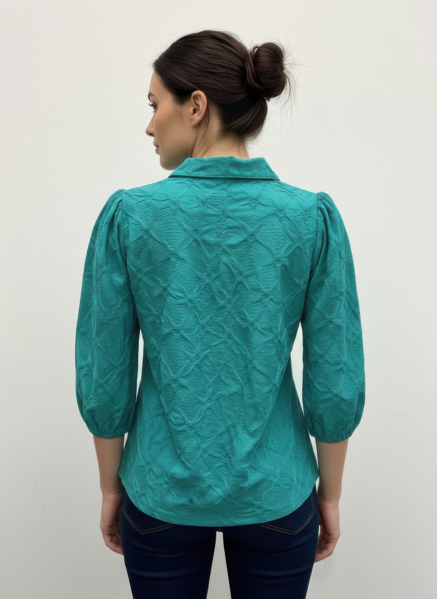 Rylee Moon Solid 3/4 Sleeve Blouse - All Season Fashion